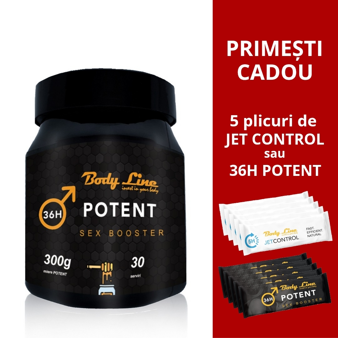 Supliment Potență Natural 36H POTENT - Borcan Miere 300g Body Line - 1 bucata +1 la -50%