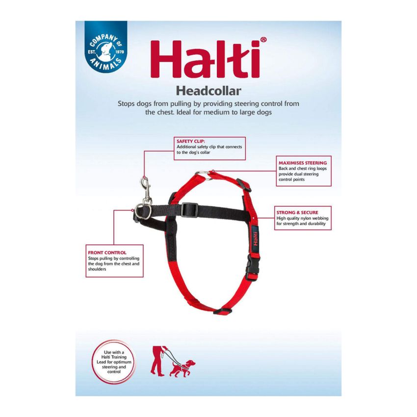 Ham pentru câini Company of Animals Halti Negru/Roșu L (80-120 cm)