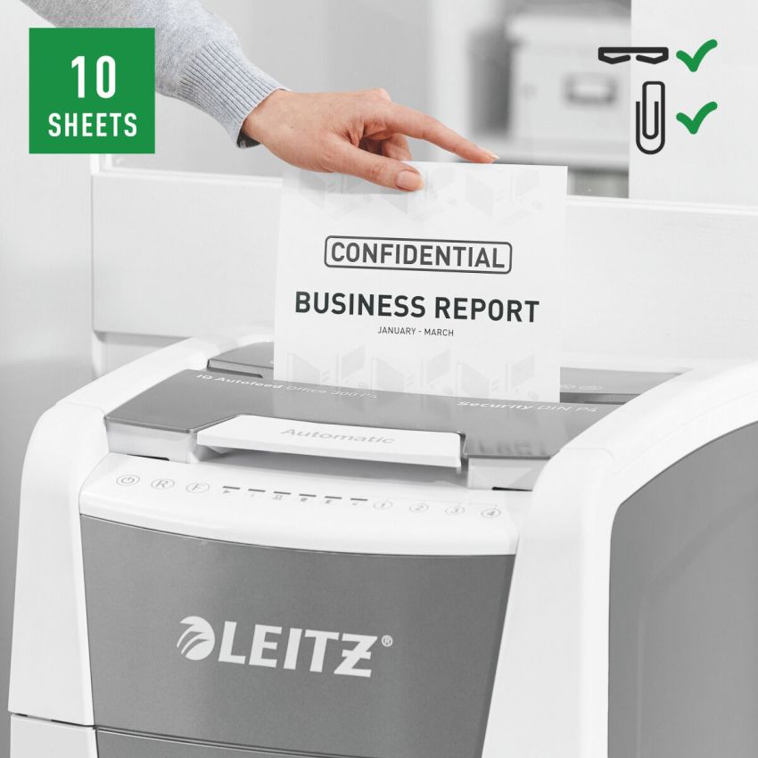 Concasor de Hârtie Leitz IQ 300 Autofeed P4 60 L
