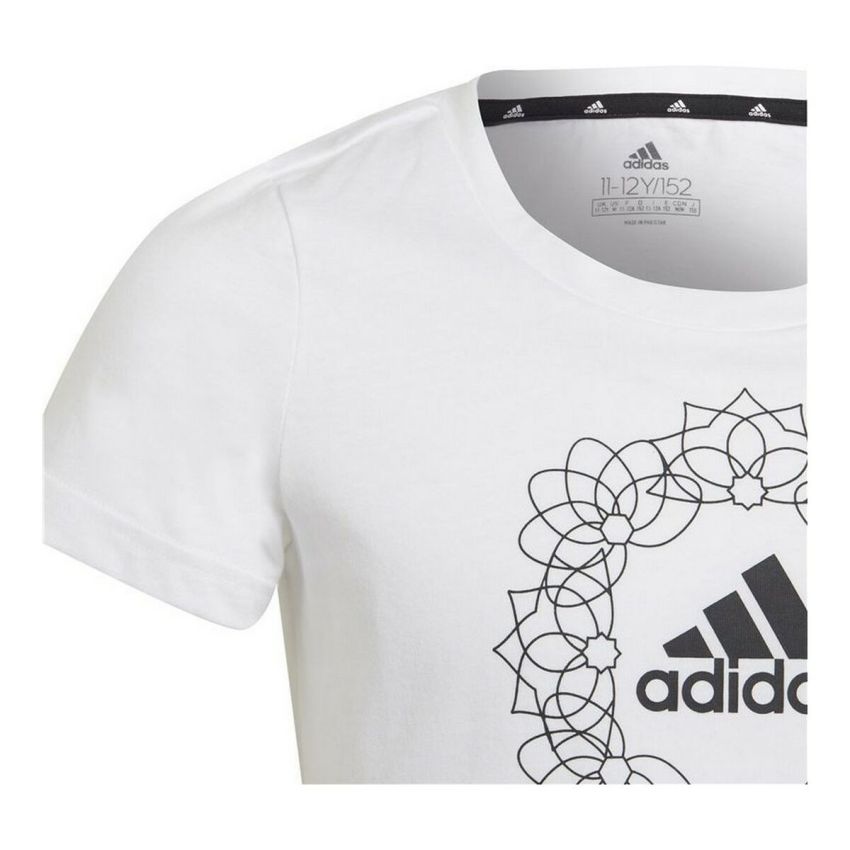 Tricou cu Mânecă Scurtă pentru Copii Adidas Graphic Alb