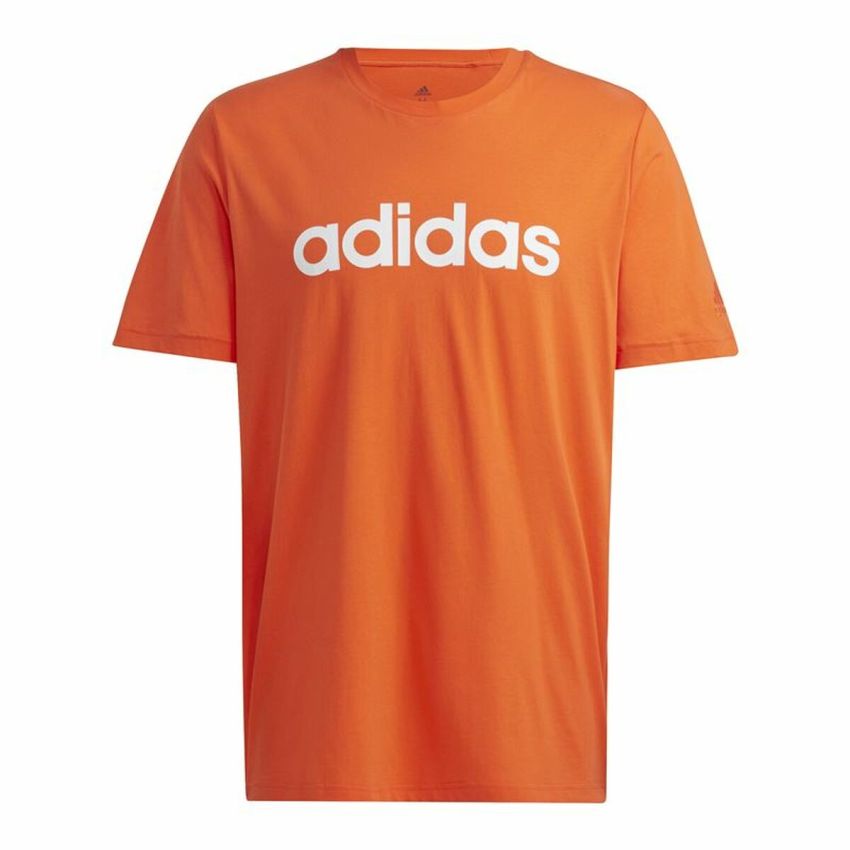 Tricou cu Mânecă Scurtă Bărbați Adidas  Essentials Embroidered Linear Portocaliu