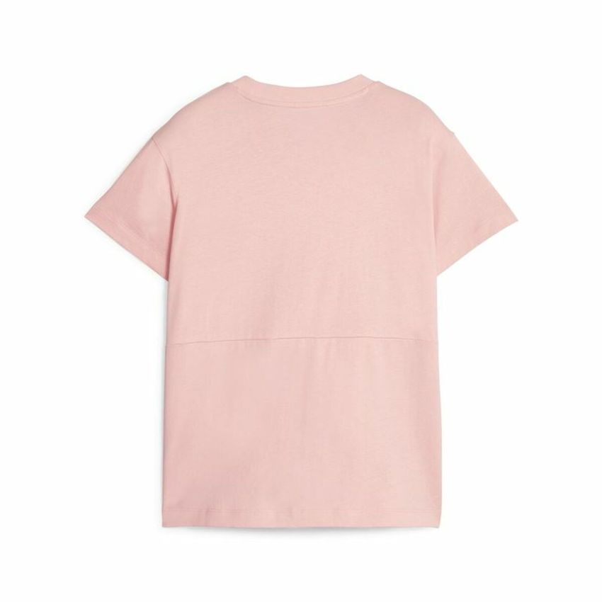 Tricou cu Mânecă Scurtă pentru Copii Puma Power Colorblock Somon