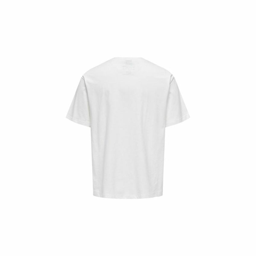 Tricou cu Mânecă Scurtă Bărbați Only & Sons Mickey Rlx Cloud Dancer Alb