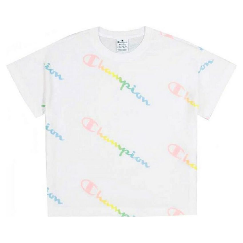 Tricou cu Mânecă Scurtă Bărbați Champion Crewneck Croptop Mărimea L Alb