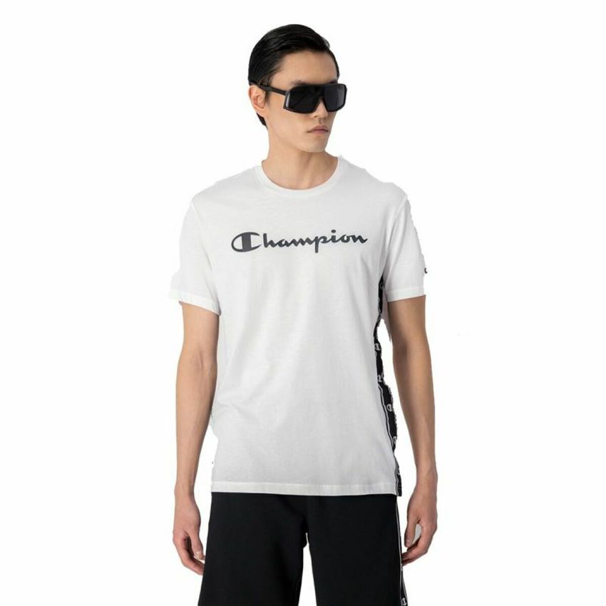 Tricou cu Mânecă Scurtă Bărbați Champion Crewneck Alb