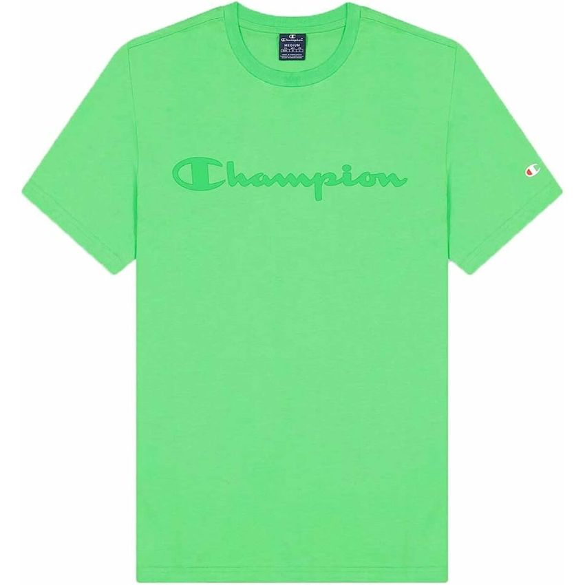 Tricou cu Mânecă Scurtă Bărbați Champion Crewneck Verde