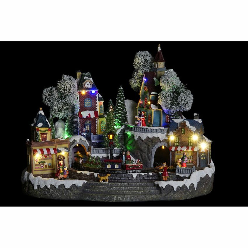 Ornament de Crăciun DKD Home Decor Oraș Lumină LED Rășină PVC (47 x 36 x 34 cm)