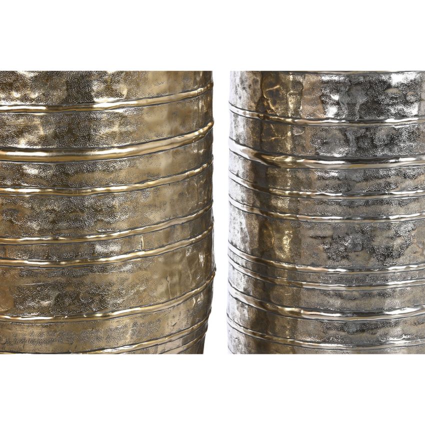 Vază DKD Home Decor Auriu* Argintiu Aluminiu Modern 31 x 31 x 106 cm