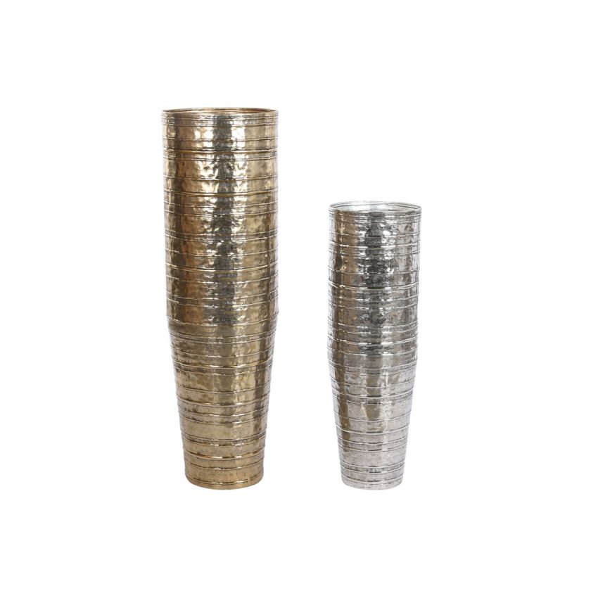 Vază DKD Home Decor Auriu* Argintiu Aluminiu Modern 31 x 31 x 106 cm