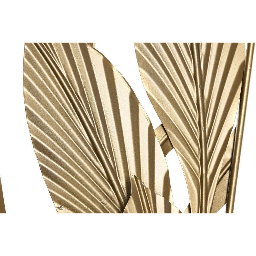 Decorațiune de Perete DKD Home Decor Auriu* Tropical Frunza a unei plante 80 x 2 x 80 cm