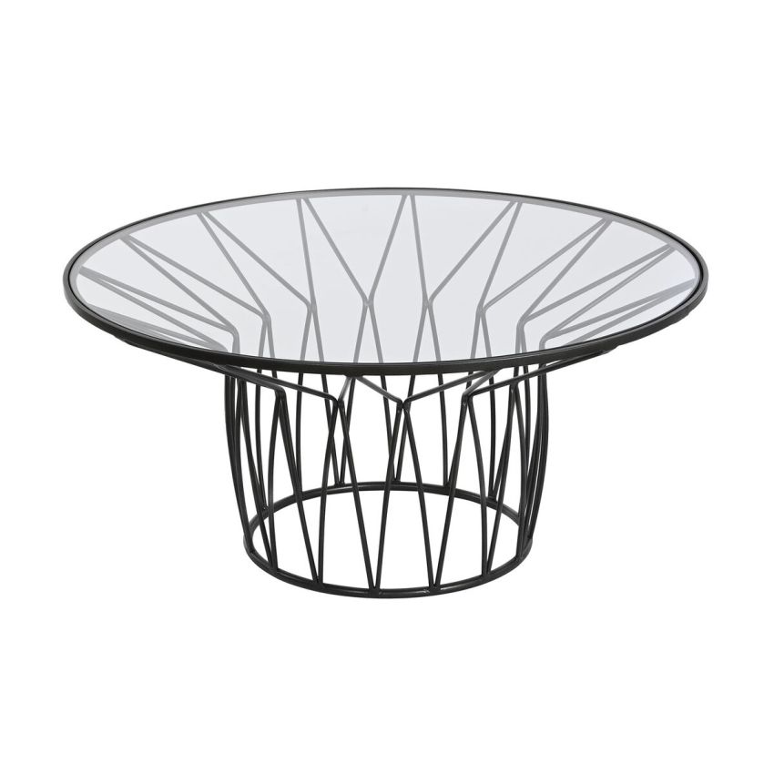 Masa de Cafea Home ESPRIT Metal Geam 85 x 85 x 39 cm