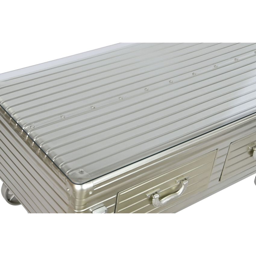 Masa de Cafea Home ESPRIT Metal Geam 100 x 52 x 46 cm