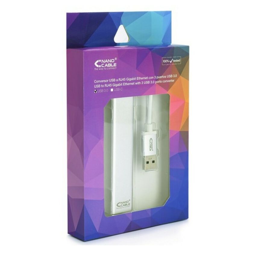 Convertor USB 3.0 pentru Gigabit Ethernet NANOCABLE 10.03.0403 Argintiu