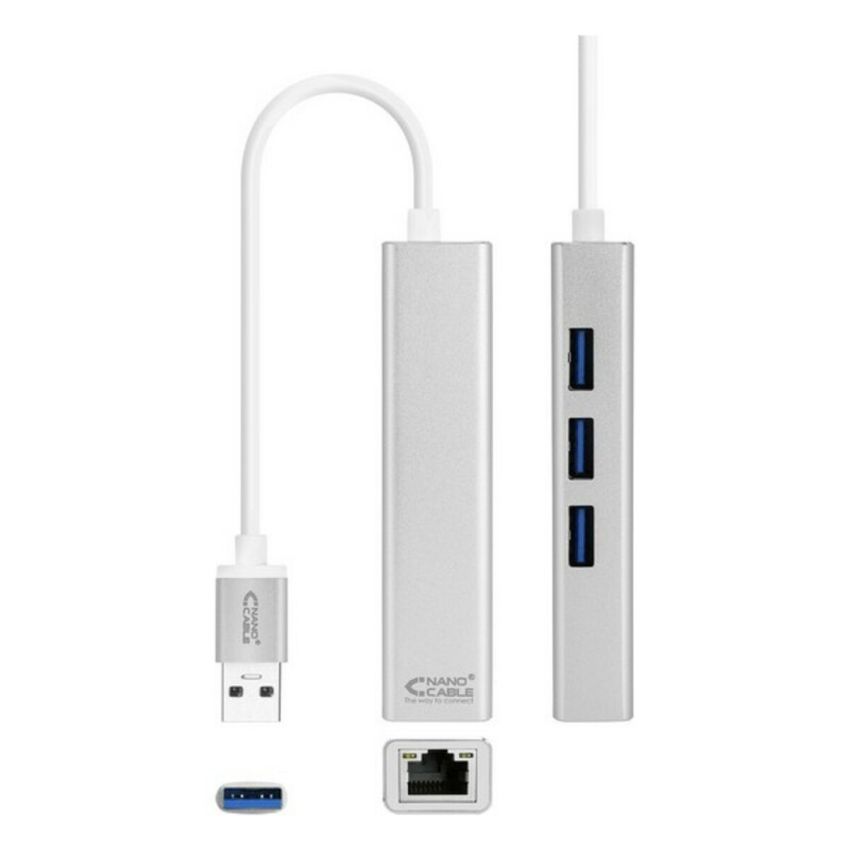 Convertor USB 3.0 pentru Gigabit Ethernet NANOCABLE 10.03.0403 Argintiu