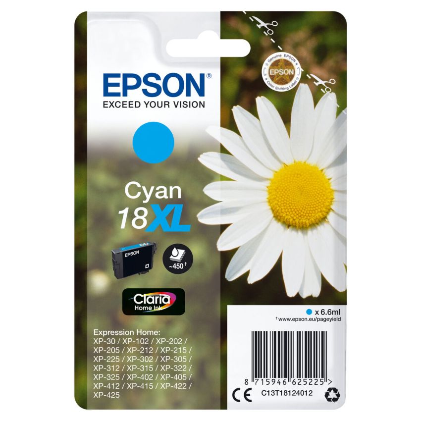 Cartuș cu Cerneală Originală Epson C13T18124012 Cyan