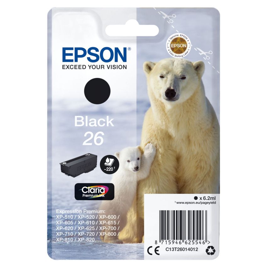 Cartuș cu Cerneală Originală Epson C13T26014012 Negru
