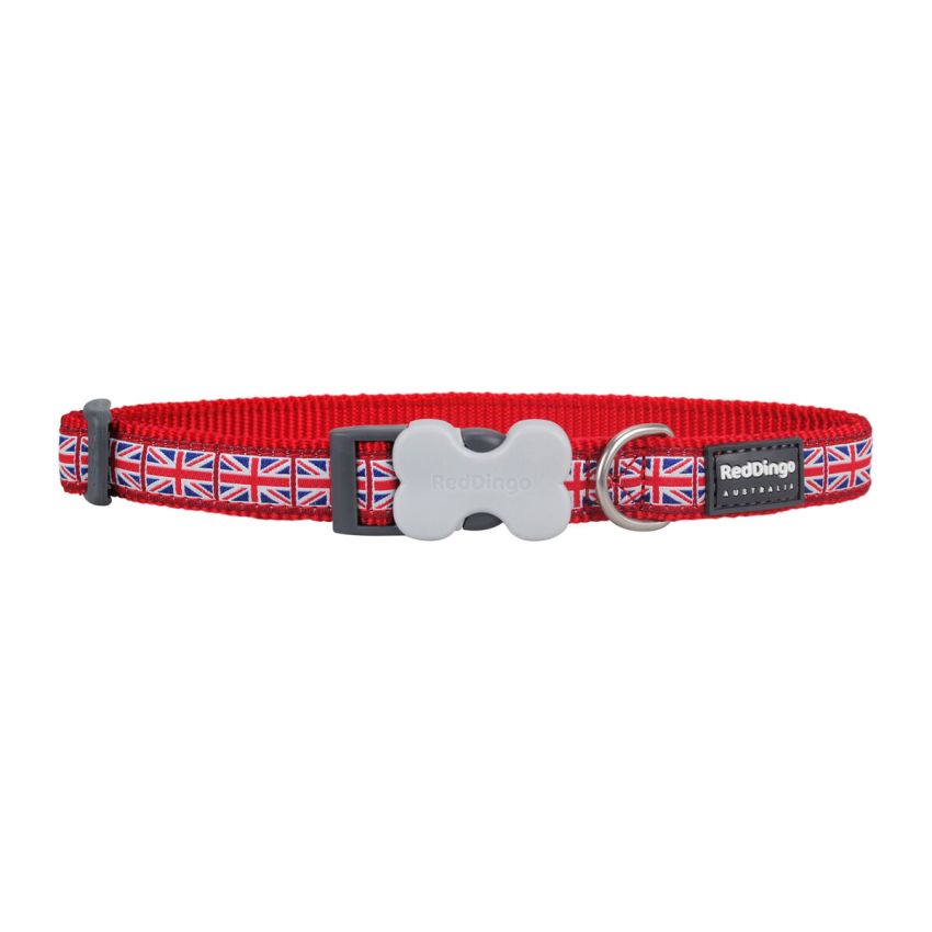 Zgardă pentru câini Red Dingo STYLE UNION JACK FLAG 31-47 cm