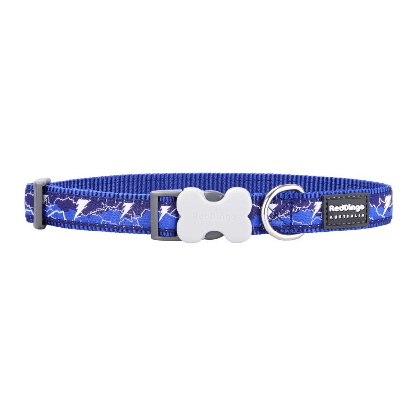 Zgardă pentru câini Red Dingo STYLE LIGHTNING Bleumarin