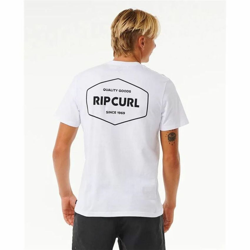 Tricou cu Mânecă Scurtă Bărbați Rip Curl Stapler  Alb