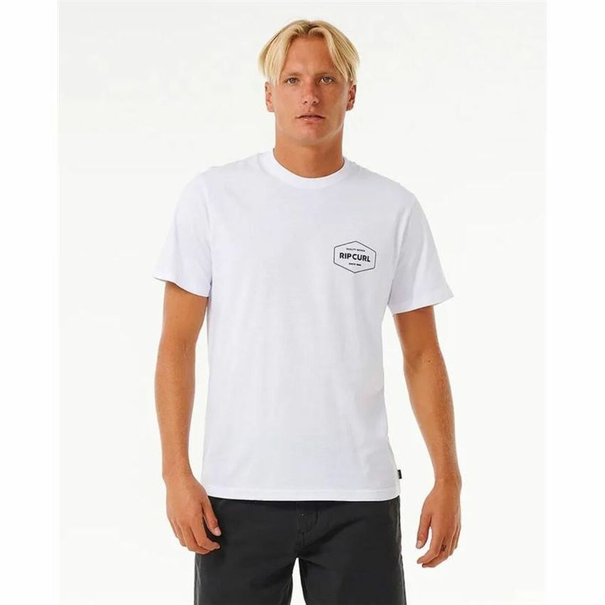 Tricou cu Mânecă Scurtă Bărbați Rip Curl Stapler  Alb