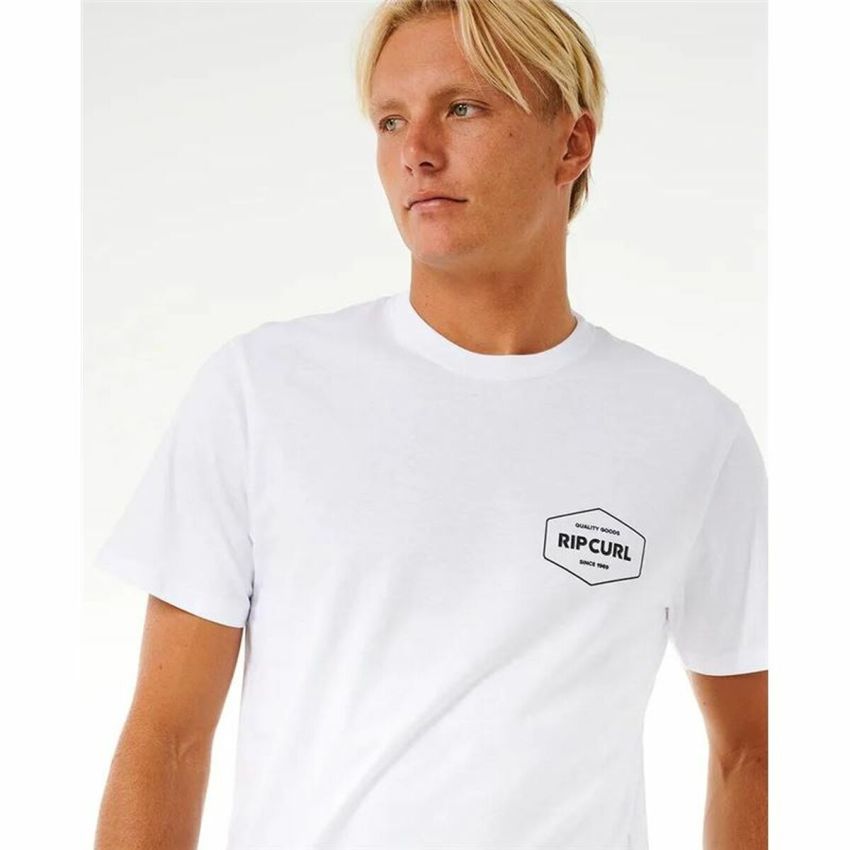 Tricou cu Mânecă Scurtă Bărbați Rip Curl Stapler  Alb