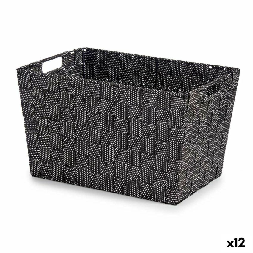 Coș Kipit A3-6875 Negru Pânză 25 x 20 x 35 cm (12 Unități)