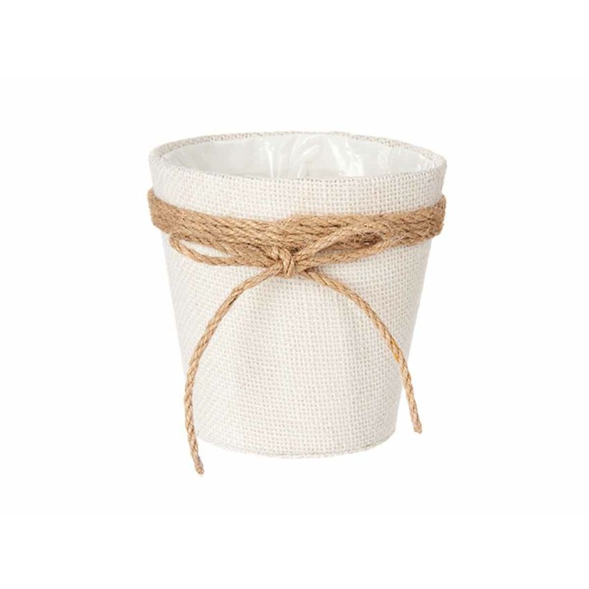 Ghiveci Ibergarden WY18-71 Alb Maro Pânză Въже Plastic Fundă 14 x 12,5 x 14 cm 14 x 14 x 14 cm (24 Unități)