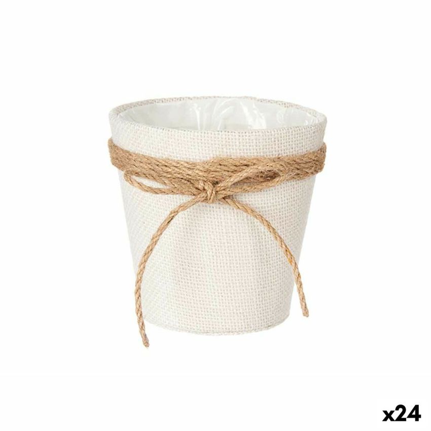 Ghiveci Ibergarden WY18-71 Alb Maro Pânză Въже Plastic Fundă 14 x 12,5 x 14 cm 14 x 14 x 14 cm (24 Unități)