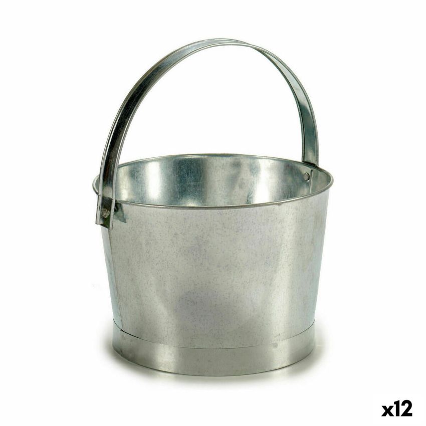 Ghiveci Ibergarden NAVI-AR-280 Argintiu Zinc Cub 25 x 30 x 26,5 cm (12 Unități)