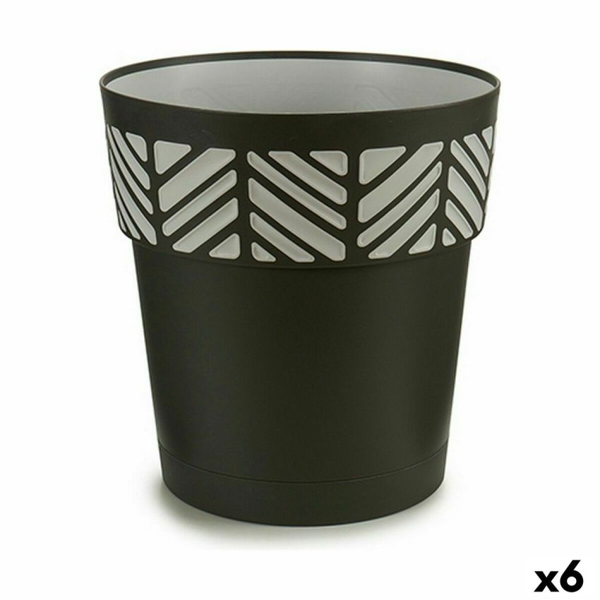 Ghiveci cu auto-udare Stefanplast Orfeo Antracit Plastic 29 x 29 x 29 cm (6 Unități)