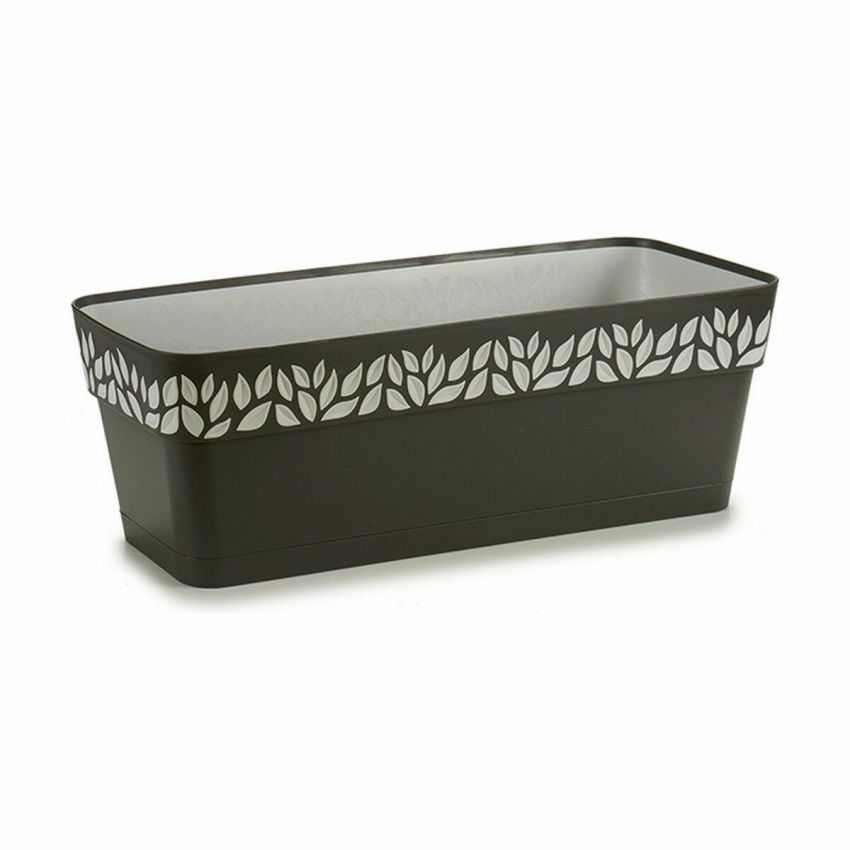 Jardinieră cu auto-udare Stefanplast Cloe Antracit Plastic 49,5 x 17 x 19 cm (12 Unități)