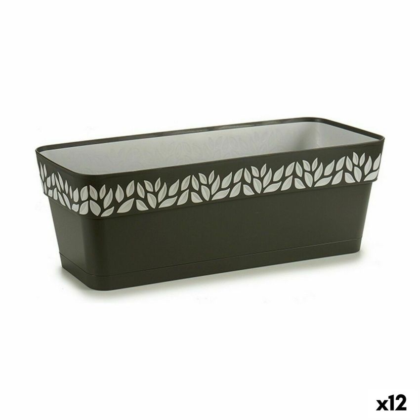 Jardinieră cu auto-udare Stefanplast Cloe Antracit Plastic 49,5 x 17 x 19 cm (12 Unități)