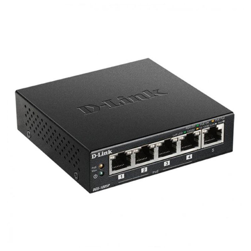 Switch D-Link DGS-1005P/E LAN PoE Negru