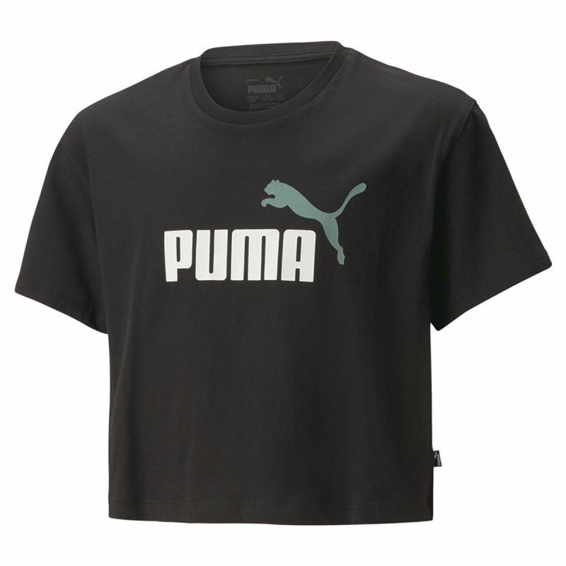 Tricou cu Mânecă Scurtă pentru Copii Puma Logo Cropped  Negru