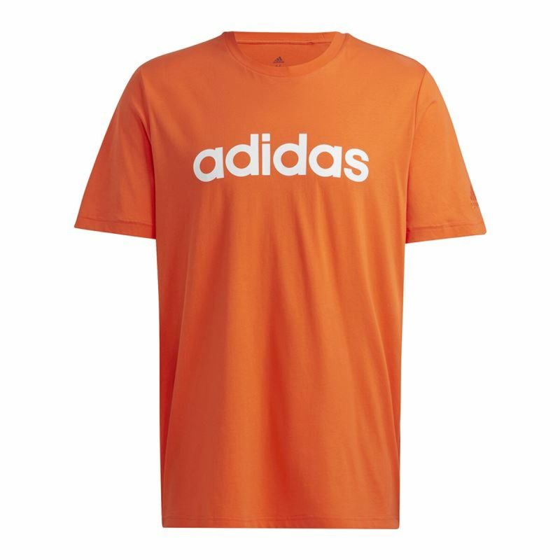 Tricou cu Mânecă Scurtă Bărbați Adidas  Essentials Embroidered Linear Portocaliu