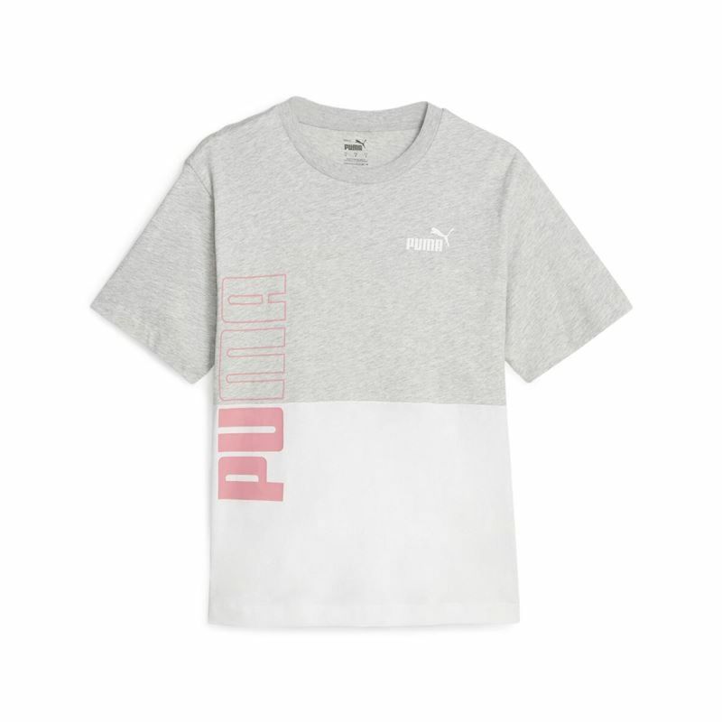 Tricou cu Mânecă Scurtă Femei Puma Power Colorblock Alb Gri