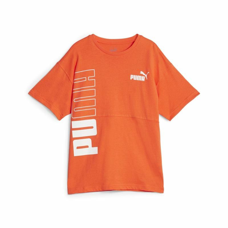 Tricou cu Mânecă Scurtă pentru Copii Puma Power Colorblock Portocaliu închis