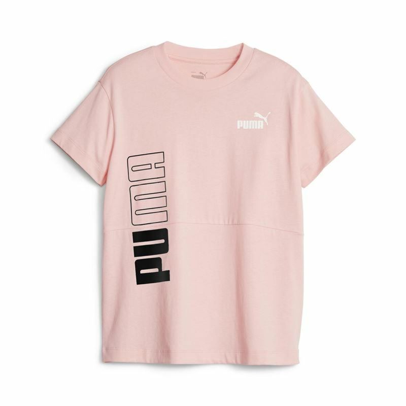 Tricou cu Mânecă Scurtă pentru Copii Puma Power Colorblock Somon