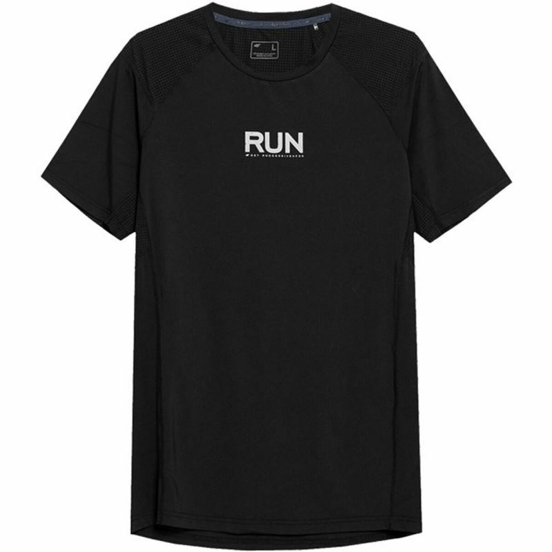 Tricou cu Mânecă Scurtă Bărbați 4F Run Negru