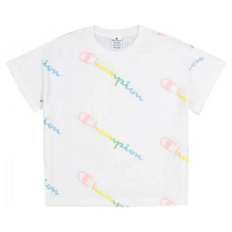 Tricou cu Mânecă Scurtă Bărbați Champion Crewneck Croptop Mărimea L Alb