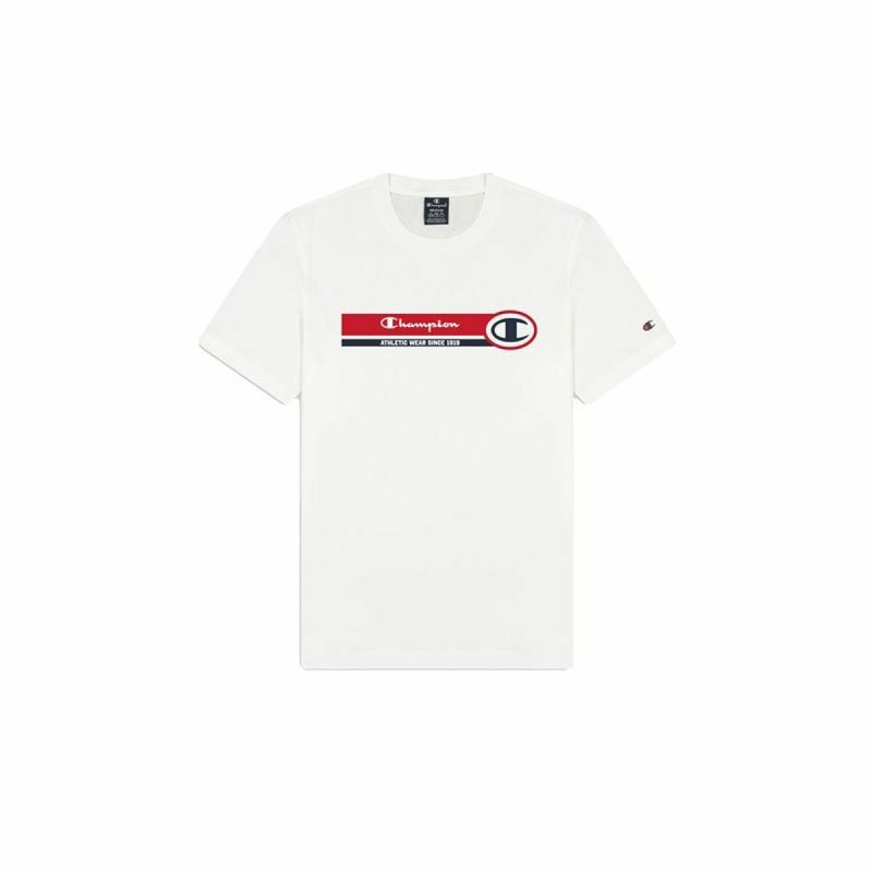 Tricou cu Mânecă Scurtă Bărbați Champion Crewneck Alb