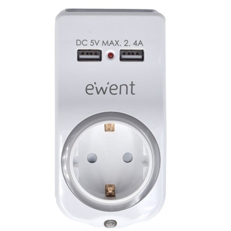 Priză Perete cu 2 Porturi USB Ewent EW1225 16A 3680 W