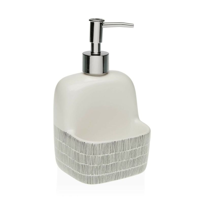 Dozator de Săpun Versa New Lines Ceramică (9,4 x 17,8 x 10,5 cm)