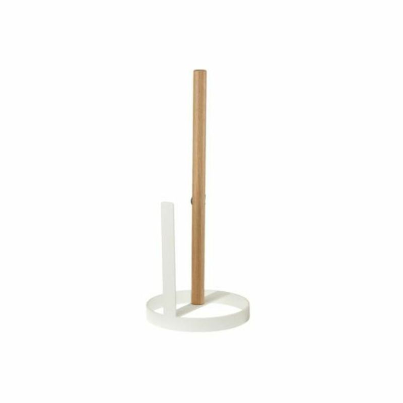 Suport pentru hârtie de bucătărie DKD Home Decor 13 x 13 x 31,5 cm Natural Metal Alb Pin