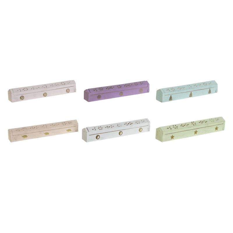 Suport DKD Home Decor Tămâie Lemn de mango Indian 29 x 4 x 5 cm (6 Unități)