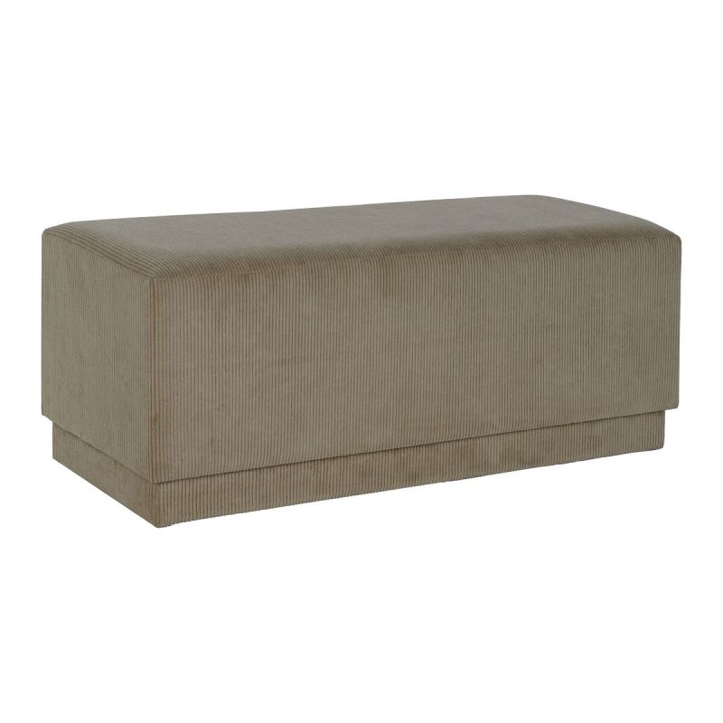 Banchetă DKD Home Decor Maro Poliester Lemn MDF 100 x 40 x 40 cm
