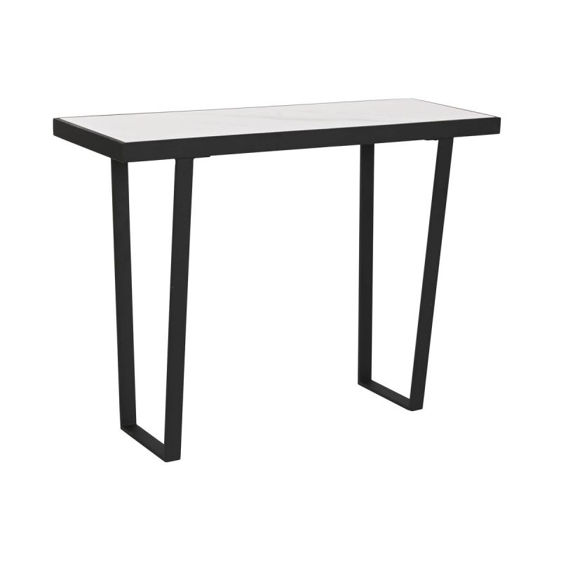 Console Home ESPRIT Alb Negru Metal 100 x 35 x 75 cm