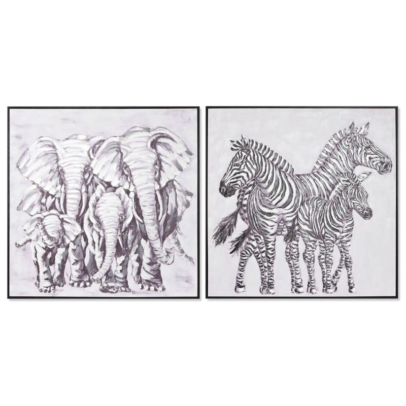 Tablou Home ESPRIT Colonial 100 x 3,5 x 100 cm (2 Unități)