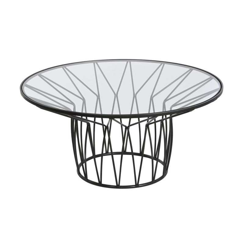 Masa de Cafea Home ESPRIT Metal Geam 85 x 85 x 39 cm