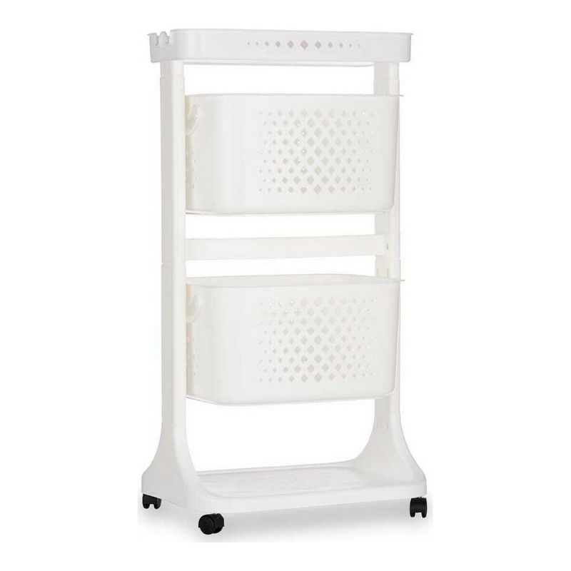 Cărucior pentru legume Kinvara TP-747-1 Alb polipropilenă Plastic 33 x 83,5 x 42 cm